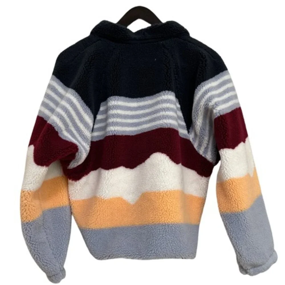 NWOT Free People Movement Hit The Slopes Printed Fleece Jacket - Striped Small